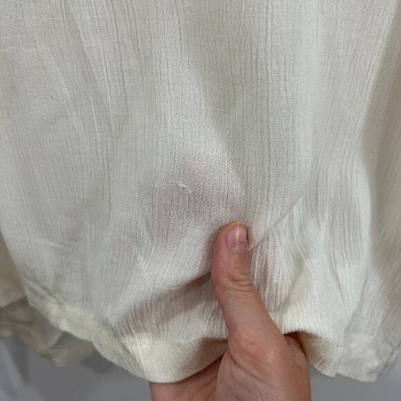 Vintage Y2K 2000s Surya White Beaded Sequins Lace Oversized Tank Top Small - Picture 7 of 7